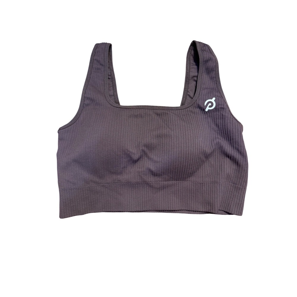 Peloton Women Ribbed Square Neck Sports Bra‎ Seamless Activewear M/L Cycling Gym